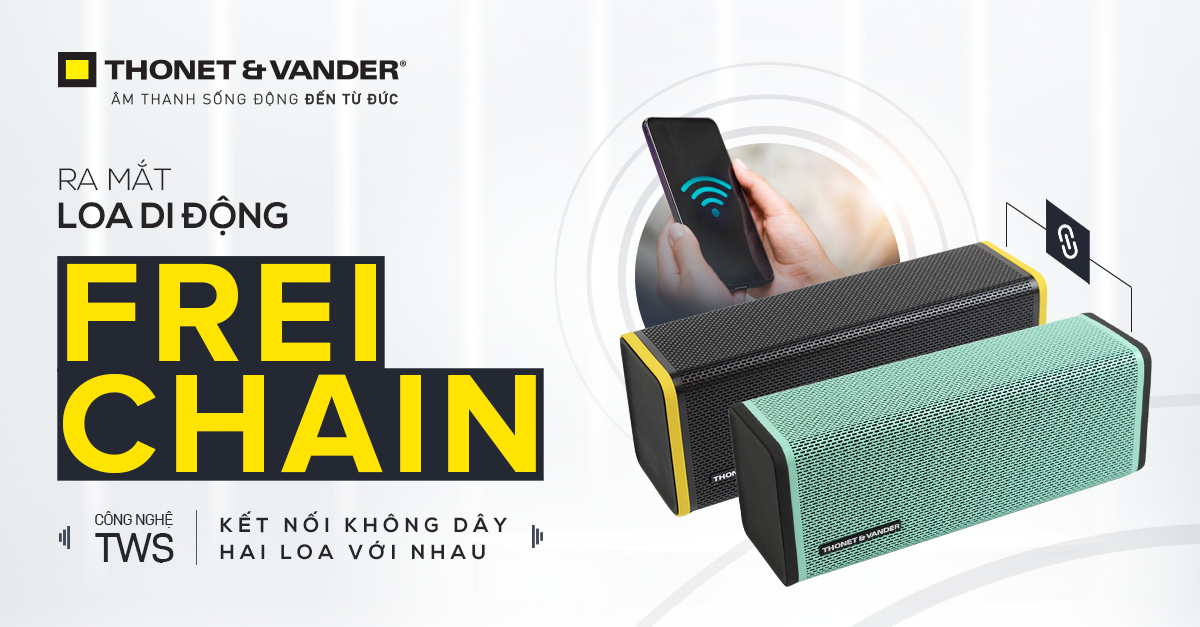 Ra mắt loa di động Frei Chain - Công nghệ kết nối True Wireless Stereo
